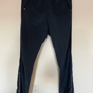 Black Athletic Pants with Zipper Accents